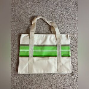 Fashion Bug Cream and Green Tote